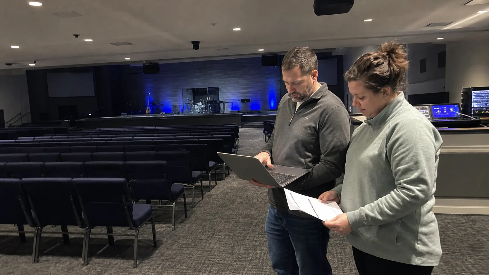 Church communications staff preparing a congregation engagement launch